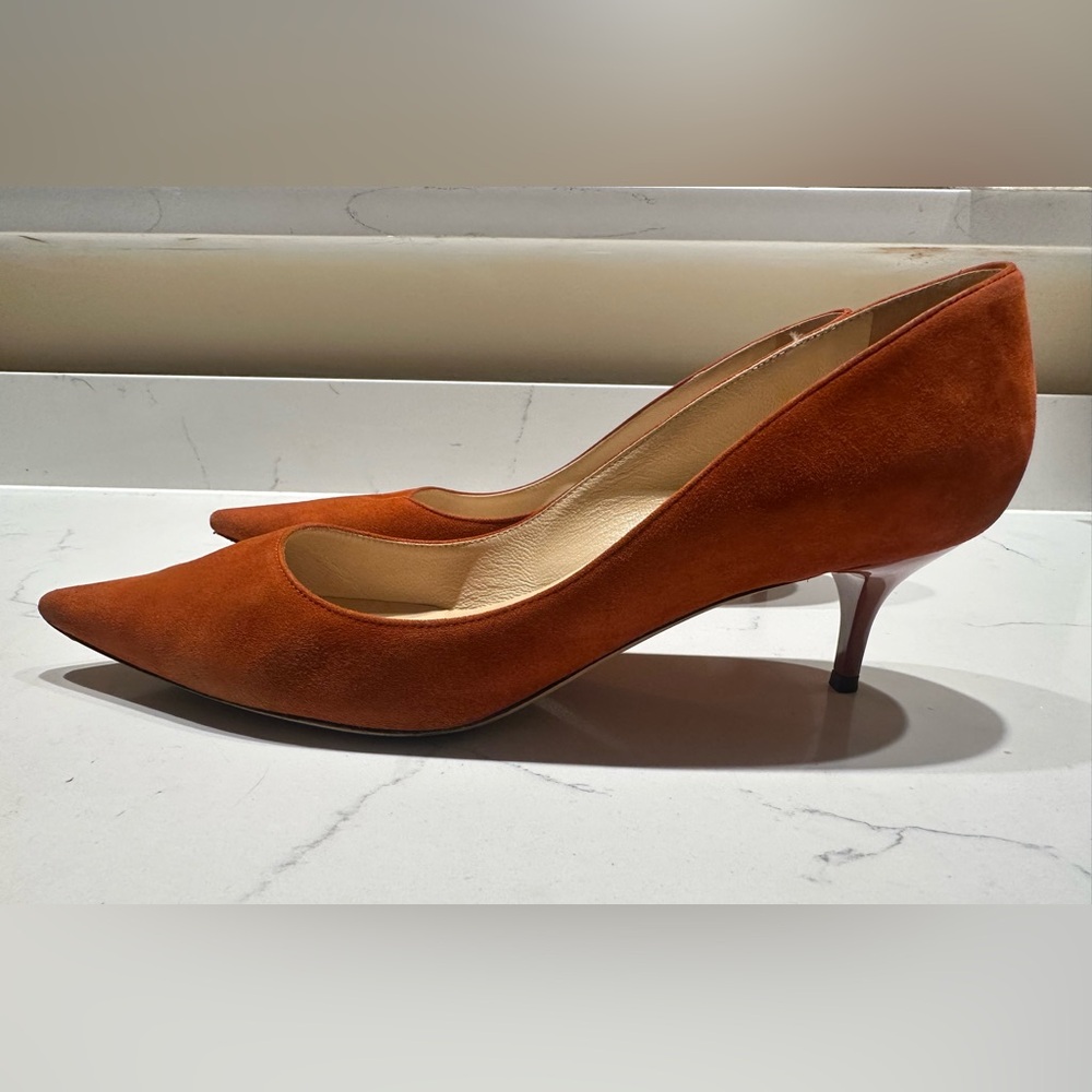 Jimmy Choo Romy Brown Suede Pumps - size 8.5 / IT 38.5 - Picture 3 of 5